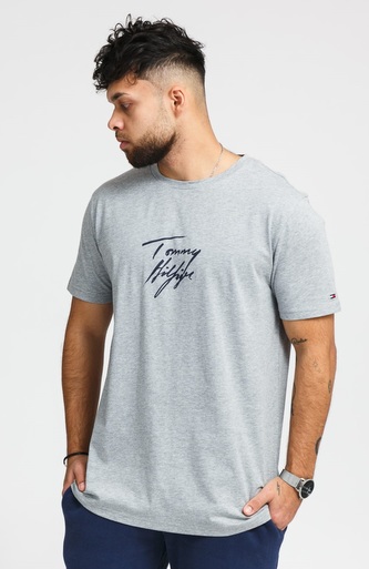 Tommy Hilfiger pánské tričko Crew Neck Logo šedé Velikost: M