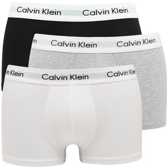 Calvin Klein Pánské Boxerky Cotton Stretch Low Rise Trunk Grey Black White 3PACK Velikost: XL