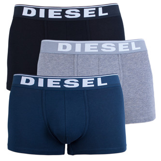 3Pack boxerky Diesel - černé, modré, šedé Velikost: M