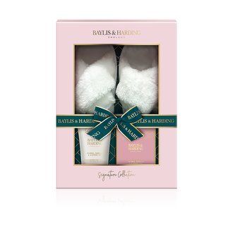 Baylis&Harding dárkový set pantofle + péče o tělo jojoba, rich vanilla a sweet almond