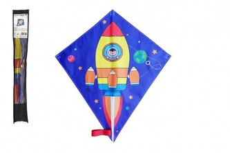 Drak lietajúci nylon 70x60cm kozmická raketa v sáčku 10x72cm