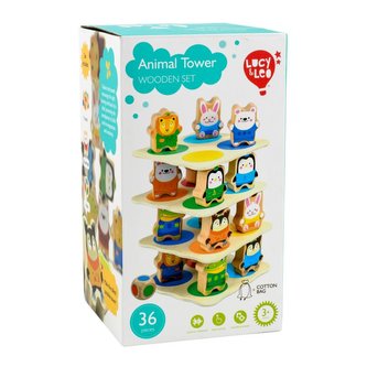 Lucy & Leo dřevěná herní sada - Zvířecí věž