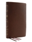 NKJV, Reference Bible, Classic Verse-by-Verse, Center-Column, Genuine Leather, Brown, Red Letter, Comfort Print