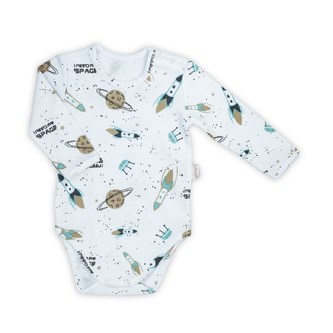 Kojenecké bavlněné body s dlouhým rukávem Nicol Star - velikost 68 (4-6m)