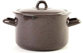 Hrnec smalt 4,3 l s poklicí Olymp hnědý granit 21 cm