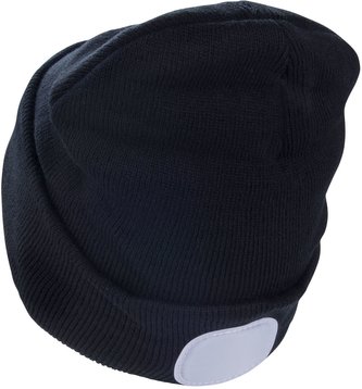 Čepice s čelovkou LED černá (USB nabíjení)
