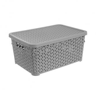 Box ratan s vekom 10 l šedý