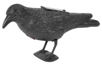 Strašák - maketa havrana plast solární se zvukovým efektem