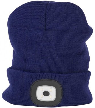 Čiapka s čelovkou LED detská modrá (USB nabíjanie)