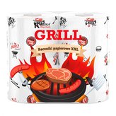 Kuchyňské utěrky XXL potištěné Grill decor 3 vrstvé 2 ks