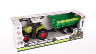 Traktor s vlečkou - zvukové a svetelné efekty, na setrvačník