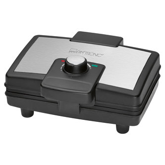 Vaflovač Clatronic, WA3606, design nerezová ocel, 2 x pečící plochy 21,5x13,5 cm, plynule nastavitelný stupeň opékání, ochrana proti přehřátí, 800 W