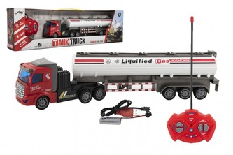 Auto/Kamion RC s cisternou plast 36cm 27mHz na batérie + dobíjací pack so svetlom v krab. 51x15x9cm