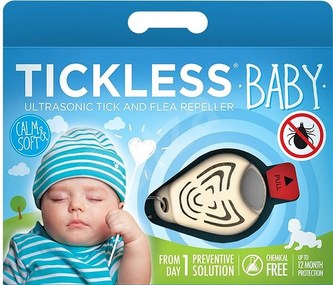 Ultrazvukový repelent TickLess Baby proti klíšťatům, béžový