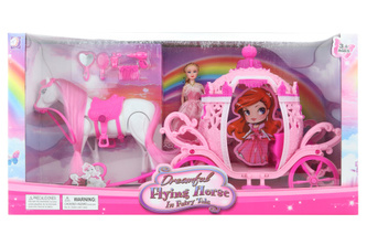 Kočiar ružový pre bábiky na batérie