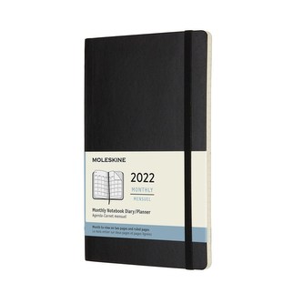 Moleskine Měsíční diář 2022 měkký černý L