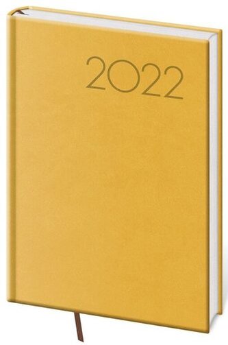 Diář 2022 Print - žlutý, denní, A5