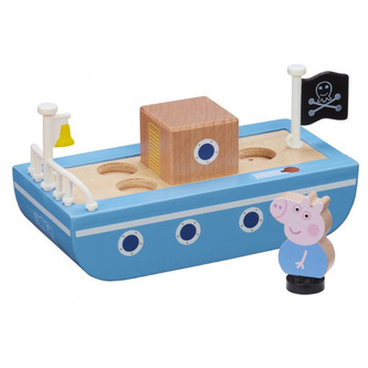 PEPPA PIG dřevěná loď + figurka George