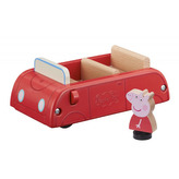 Dřevěné auto Prasátko Peppa pig + figurka
