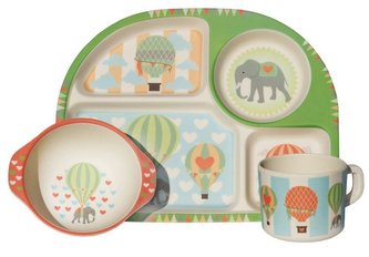 Ecoffee cup 3-dílný dětský BimBamBoo bambusový set Balóny