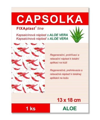 FIXAplast CAPSOLKA Kapsaicínová hřejivá náplast ALOE 13 x 18 cm 1 ks