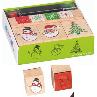 HEYDA Drevené pečiatky - vianoce 4 ks