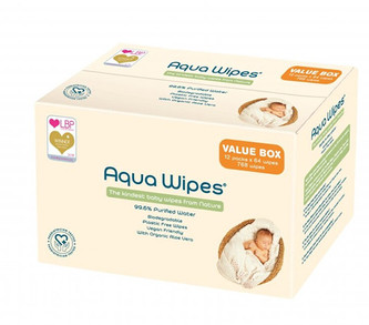 Aqua Wipes EKO dětské vlhčené ubrousky, 12 x 12 ks