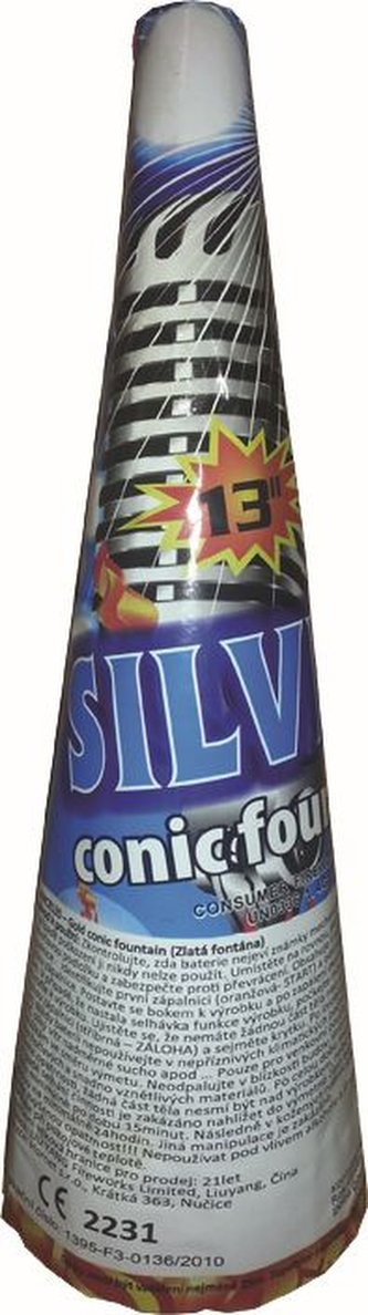Fontána Vulkán stříbrný 13\"
