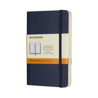 Moleskine: Zápisník mäkký linajkový modrý S
