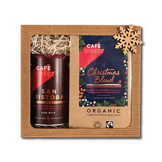 Dárkový balíček Christmas blend mletá káva 227g a horká čokoláda 250g