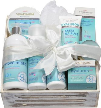 Vivapharm Dárkové balení Hyaluron v dřevěné bedýnce