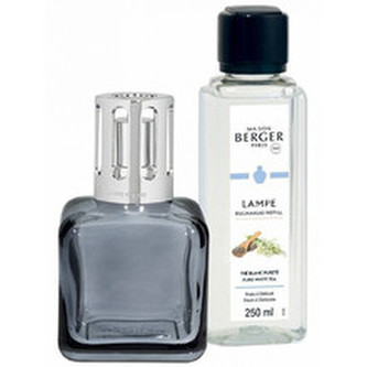 Maison Berger Paris Dárková sada katalytická lampa Glacon šedá + náplň Čistý bílý čaj 250 ml unisex