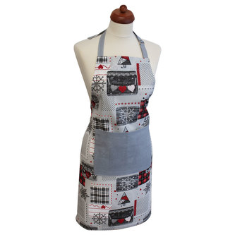 Kuchyňská zástěra 60*80 cm, zimní, šedá