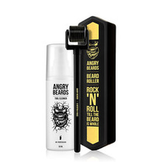 Angry Beards Váleček na růst vousů s čističem (Beard Roller & Tool Cleaner) 50 ml man
