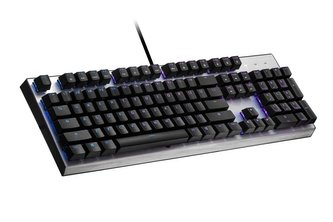 Cooler Master CK351, herní klávesnice, Red Switch, RGB LED, US layout, stříbrná