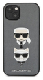 Kryt Karl Lagerfeld Saffiano na iPhone 13 mini, strieborný