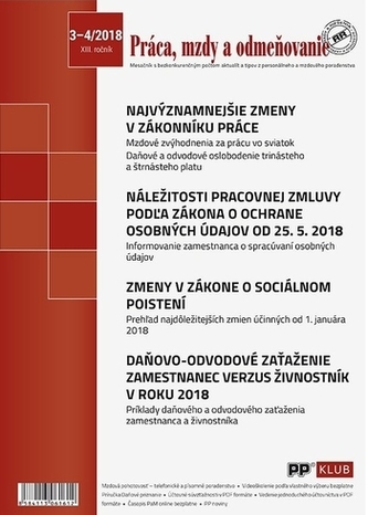 Práca, mzdy a odmeňovanie 3,4-2018 Práca, mzdy a odmeňovanie 3,4-2018