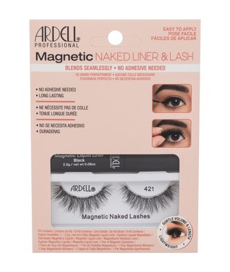 Ardell Magnetic umělé řasy Magnetic Naked Lashes 421 1 ks + oční linka Magnetic Liquid Liner 2,5 g Black