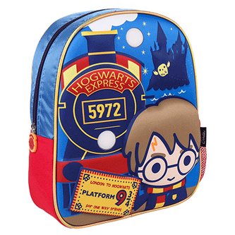 Dětský blikající batoh Harry Potter: 3D Harry (objem 8 litrů|25 x 31 x 10 cm) modrý polyester Dětský blikající batoh Harry Potter: 3D Harry (objem 8 litrů|25 x 31 x 10 cm) modrý polyester