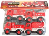 Auto hasičské, 4 ks, 12 cm