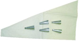Vrecko cukrársky bavlna 37 cm+zdobítka 5 ks