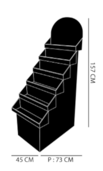 Stojan podlahový papírový  - černý, PRECARPAP