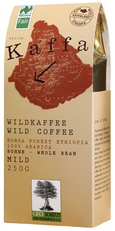 Bio zrnková divoká káva Kaffa jemná, 250 g