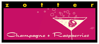 Zotter Bio horká čokoláda Šampanské s malinami, 70 g