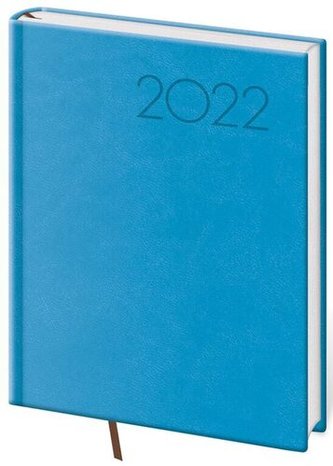 Diář 2022 Print - světle modrý, denní, B6