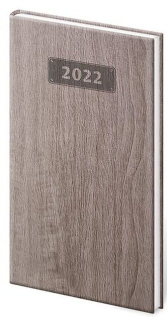 Diář 2022 Wood - Tmavě hnědý, týdenní kapesní