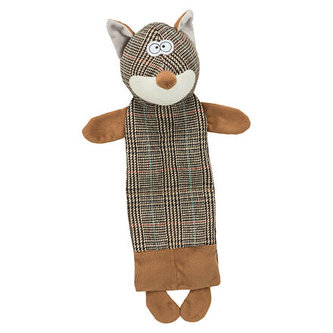 Fox, látková liška, ležící bez výplně, se zvukem, 40cm - DOPRODEJ