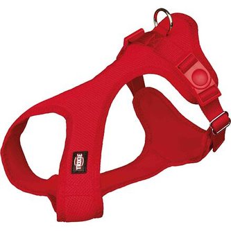 Soft postroj, jemný, vypolstrovaný, červený - XS-S:hruď:30-45cm/15mm