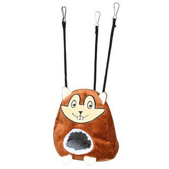 Plyšová závesná jaskyňa tvar škrečok pre myši a škrečky 11x14cm