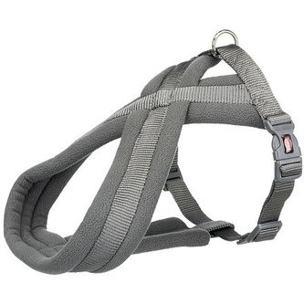 Nylonový postroj PREMIUM podšitý - grafit - L:hruď:60-100cm/25mm